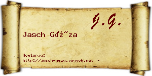 Jasch Géza névjegykártya